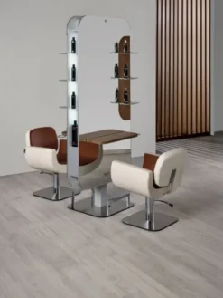 Salon Ambience Doppelbedienungsplatz New York, Holzoptik